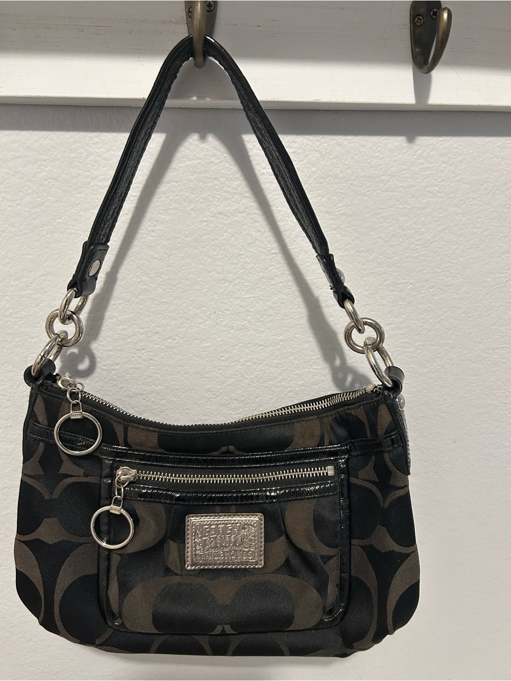 Coach Brown and Black Poppy Signature Shoulder Bag Y2K No. K0926-14562 - Picture 2 of 9